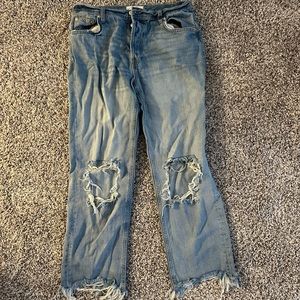 Free People distressed boyfriend jeans